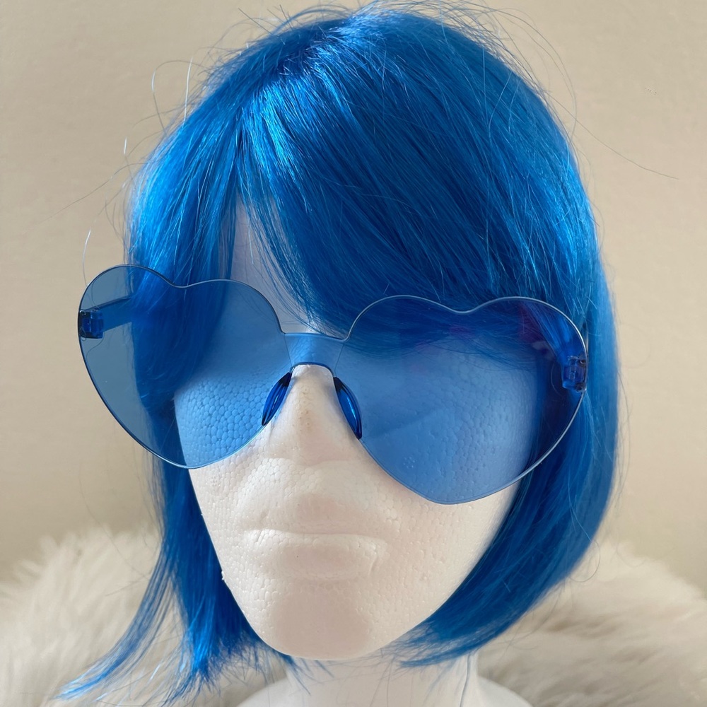 Blue Bob Wig and or Scarf - Picture 11 of 16